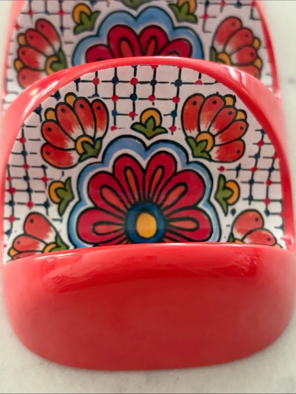 Panama Jack Melamine Taco Serving Tray Red Floral
